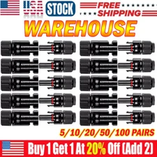 5-100Pair Male Female Wire Cable Connector Set Solar Panel Waterproof Connectors