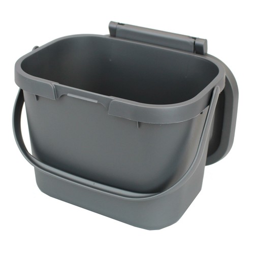Addis Kitchen Food Waste Caddy –Metallic Grey – 4.5L & 50 x 6L Compostable Bags - Picture 2 of 4