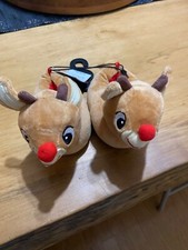 NWT Rudolph The Red Nose Reindeer Slippers Soft Cozy Warm Cute Baby size 3