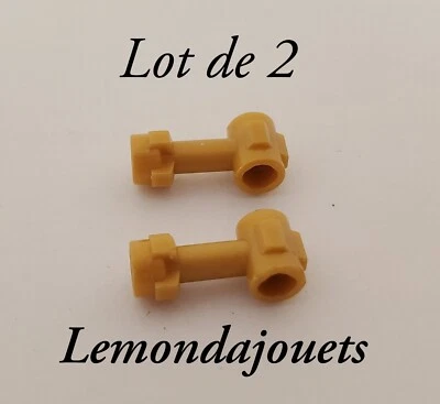 Lot de 2 Bar 1L Goujon Connecteur Perpendiculaire Lego 92690 Pearl Gold Or Perlé - Photo 1/4