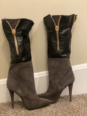 VERO CUOIO made In Italy brown suede pointed toe booties