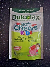 Dulcolax 15 Soft Chews Kids Saline Laxative Watermelon EXP 08/25+