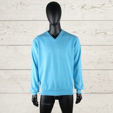 GANT Men's Premium Cotton Blue Jumper Pullover Sweater XL Extra Large V Neck