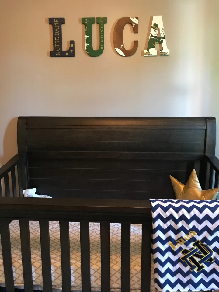 Custom Wood Letters/Name Hand-Painted in NOTRE DAME Fighting Irish Football NWT — 第 4/4 张图片