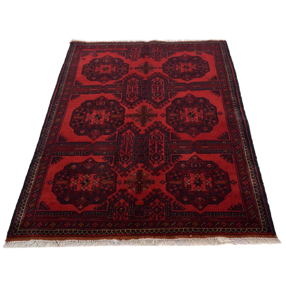 Bedroom Handmade Khal Mohammadi  Tribal Area Carpet (3'4x4'10ft) Red Rug -B30056 - Image 2 of 4