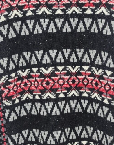Chaps Ralph Lauren Sweater Womens Medium Red Black Aztec Fair Isle Mock Neck - Picture 4 of 10