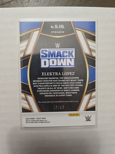 Elektra Lopez Auto #'d /49. WWE Select Autograph - Picture 2 of 3