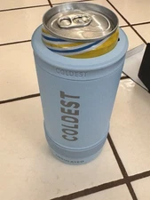 The Coldest Water Coldie 12 oz Slim Can Insulator Sleeve FUSION BLUE - NIB