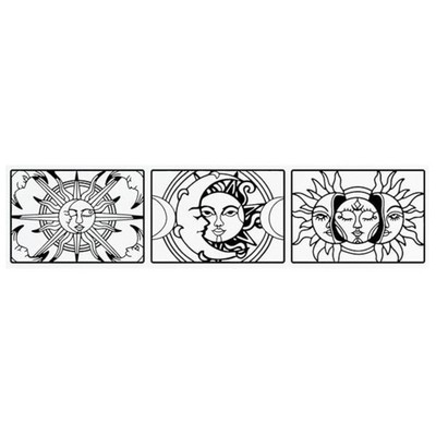 3 Panel Set Sun / Moon Celestial Decor Boho Black Metal 3D Wall Art 16''x 10'' New