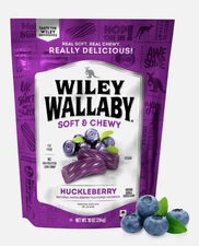 Wiley Wallaby Australian Style Gourmet Licorice, Huckleberry, 10 Ounce Bag