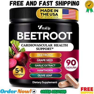 VitaUp Beet Root Capsules  USA Made Beetroot Supplement for Normal Circulatio...