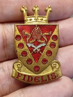 Vintage Bishopshalt School Crest Enamel Badge Pin Fidelis Hillingdon Number 1