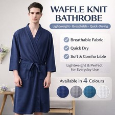 Bath Robe Pajamas Mens Dressing Gown Robe Womens Summer Lightweight Waffle