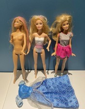 Bundle Of 3 Beautiful Vintage Mattel Barbie Dolls With Outfits And Shoes 1999