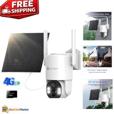 Wireless 4G LTE Outdoor Security Camera with Solar Charging  HD Color Vision