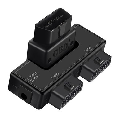 OBDII Splitter with Rotatable Male Port Full 16 Pin 1 Male to 2 Female Extens...