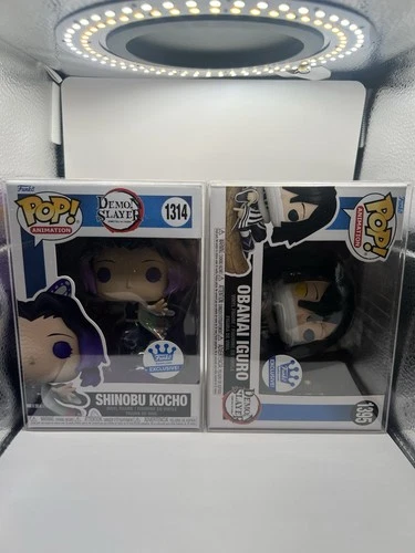 FUNKO POP Demon Slayer Anime OBANAI IGURO #1395 AND SHINOBU KONCHO #1314