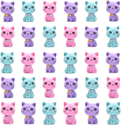 30 PCS Cat Erasers, Mini Erasers for Carnival and School Supplies, Kids Play Pri