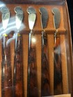 Vtg Faux Tortoise Cocktail Party Hors D'Oeuvres Charcuterie Spreader Knives Set — photo 2