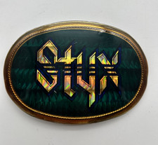 Vintage 1970s **STYX** Rock Band PACIFICA BELT BUCKLE Emerald Green