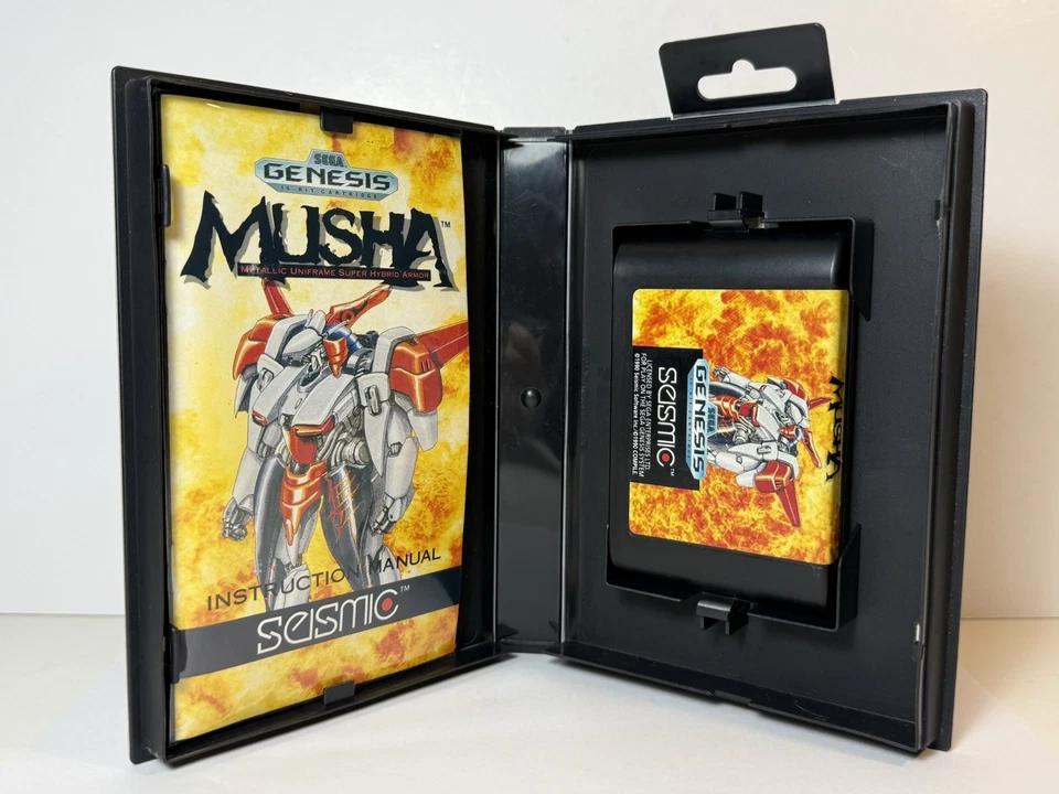 MUSHA (Sega Genesis, 1990) Complete with Manual Seismic Rare Game Very Nice Nrmt - Image 2 of 4