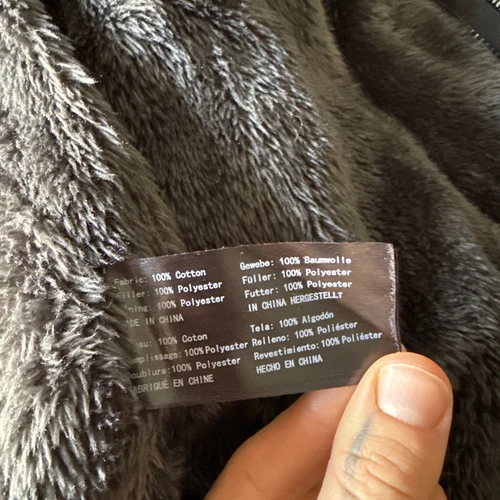 Wantdo Jacket Mens M Canvas BLACK Full Zip Faux Fur Lined Winter Warm Utility image 12