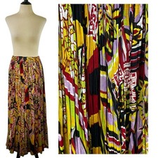 Broomstick Boho Crinkle Midi SKIRT S Gauze Peasant Hippie Floral India Festival