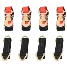 4 Pack Axle Straps with Snap Hooks Car Trailer Hauler Ratchet Tie Down Straps