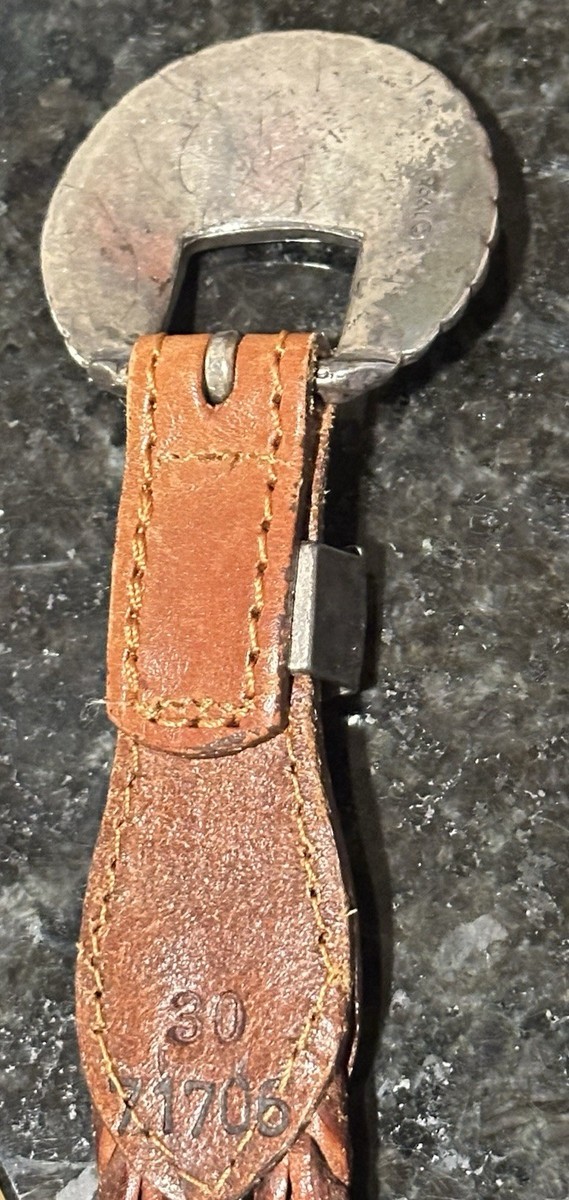 Vintage 1993 Western Braided Leather Belt 30 | Etched Silver  display picture 2