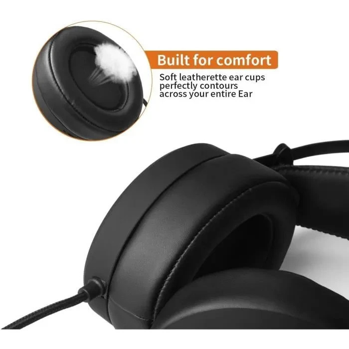 Casque de gaming N7 micro antibruit écouteurs 50mm stéréo pour PC PS5 Xbox Switch - 3