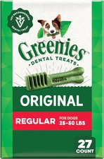 Greenies Veterinarian-Recommended Adult Natural Dental Dog Treats Regular Size, 
