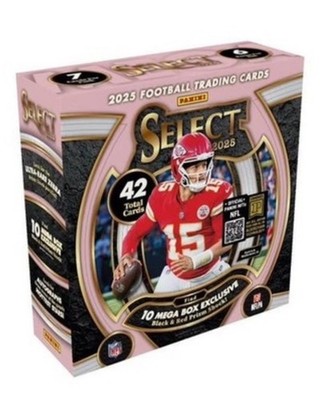2025 Panini Select Football Mega Box - Factory Sealed - Find Black & Red Shock
