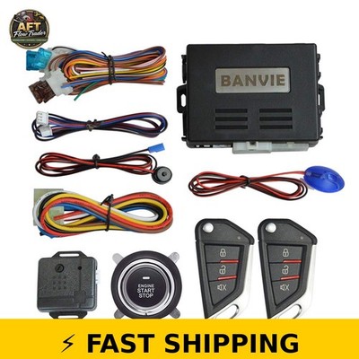 BANVIE Car Keyless Entry Alarm System - Remote Start & Push Button