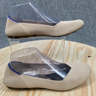 Rothys The Flat Ballet Flats Womens 8 Beige Slip On Recycled Thread Casual