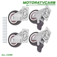 ALL-CARB 4× universal Caster w/2 Brake , 2 without brake 2" 360° steering grey