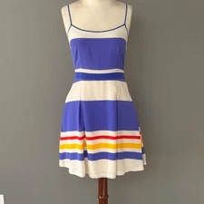 Juicy couture Multi Color Striped Sleeveless Sun Dress Sz 6 Casual Y2K Designer