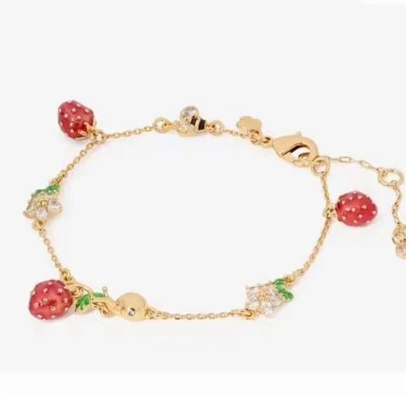 NUEVO Collar, Pendientes, Pulsera y Anillo Kate Spade Strawberry Fields Foto 4 de 4