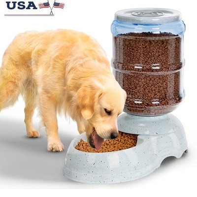 Large Capacity Automatic Dog Food Dispenser Easy Clean Non-Slip Base Pet Feeder