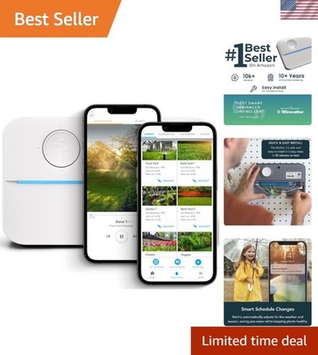 8-Zone WiFi Smart Sprinkler Controller with Weather Intelligence & Alexa Support