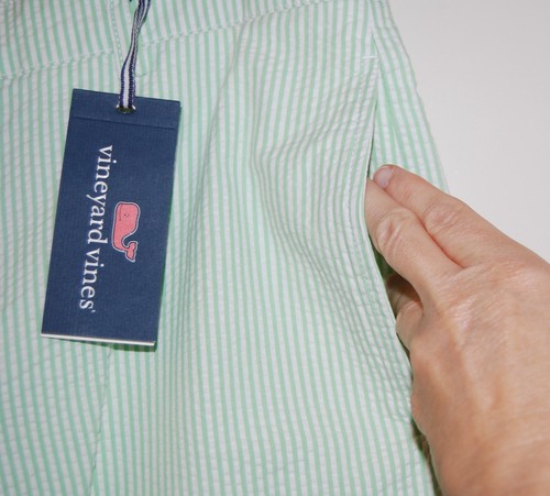 NWT Vineyard Vines Men's Wasabi Green Seersucker Club Shorts sz 32 - Picture 4 of 17