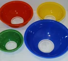 Vtg 80s Pyrex Primary Color Clear Bottom Nesting Mixing Bowl Set 326 325 323 322
