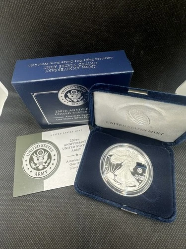 2025 Proof Silver Eagle Army Privy 250th Anniversary W/Box & COA Item #391