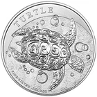2015 2 oz New Zealand Silver $5 Niue Hawksbill Turtle Coin