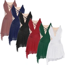 Women Dress Party Dresses Figure-Skating Dancewear Flowy Dance Contemporary
