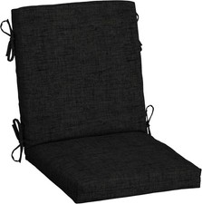 Arden Outdoor Midback Chair Cushion 18 x 16.5 Rain-Proof Fade Resistant Black US