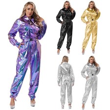 Women's Bodysuit Disco Dancewear Leotard Overall Halloween Jumpsuit Hippie Rave