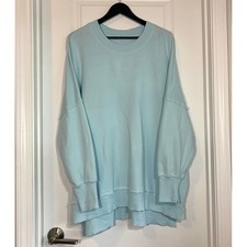 Aerie Oversized Crewneck Sweatshirt Women's M Light Blue Pullover Cozy Soft