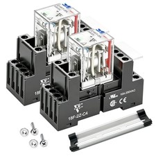 UL Listed Electromagnetic Relay 10 Amp Din Rail 24V DC 8-Pin, DPDT 2NO DC 24V