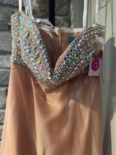 Studio 17 Champagne Light Beige Prom Gala Gown Dress sale sz 10 NWT