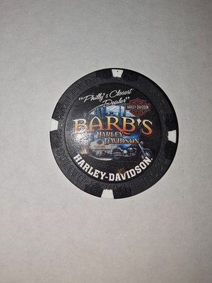 BARB'S HD ~ MT. EPHRAIM, NEW JERSEY (Black) Harley Davidson Poker Chip